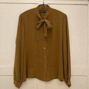 Vintage mustard silk blouse